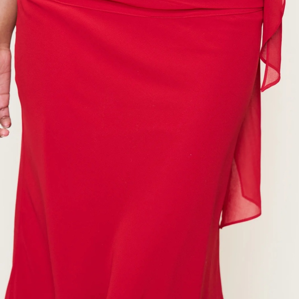 Elegant Red Maxi Skirt